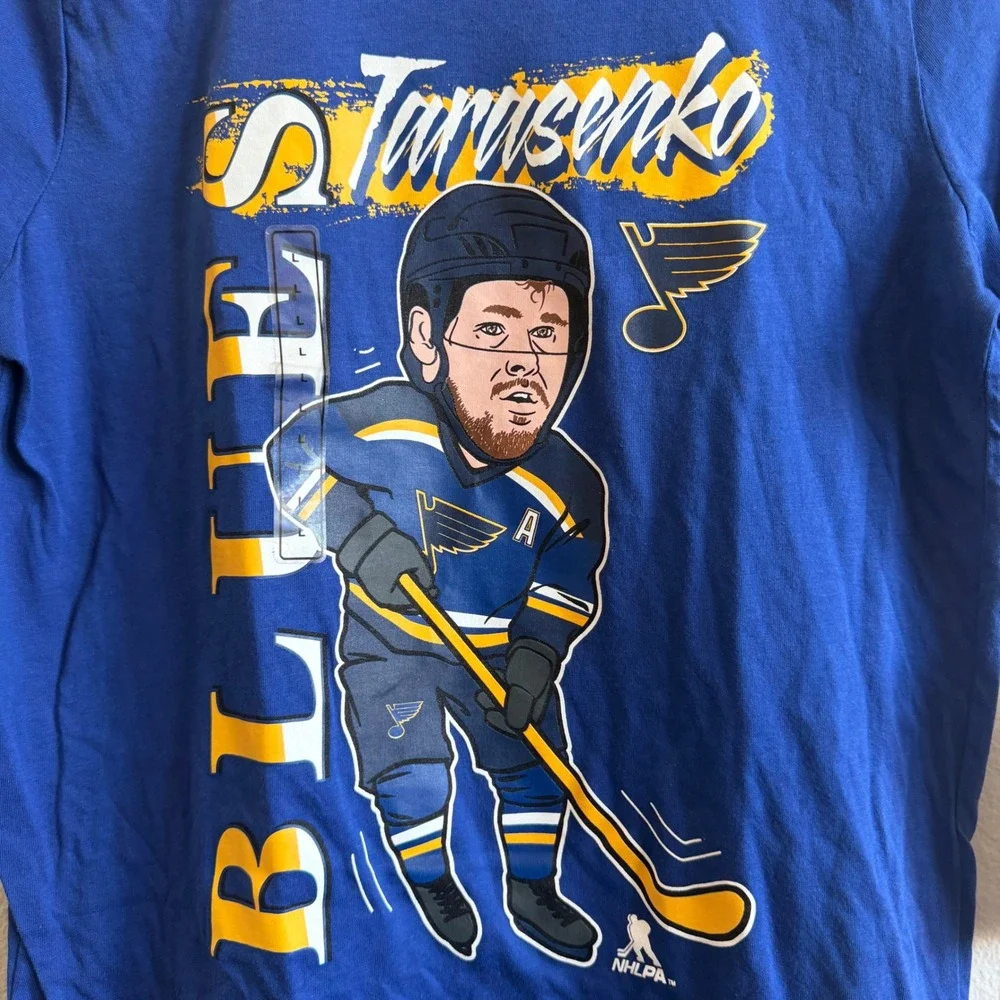 NHL St Louis Blues Vladimir Tarasenko Youth Large 14/16 Blue Graphic T-Shirt NWT